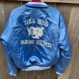 NICE Vintage 80s-90s Texas HS Band Satin Bomber Jacket Unisex M Quilted, Pockets